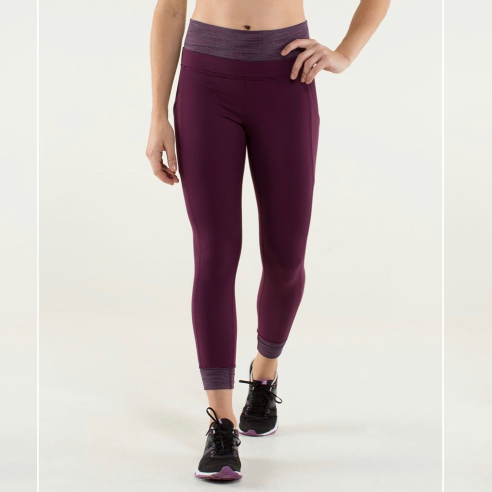 Rare Lululemon | En Route Crop Leggings Plum